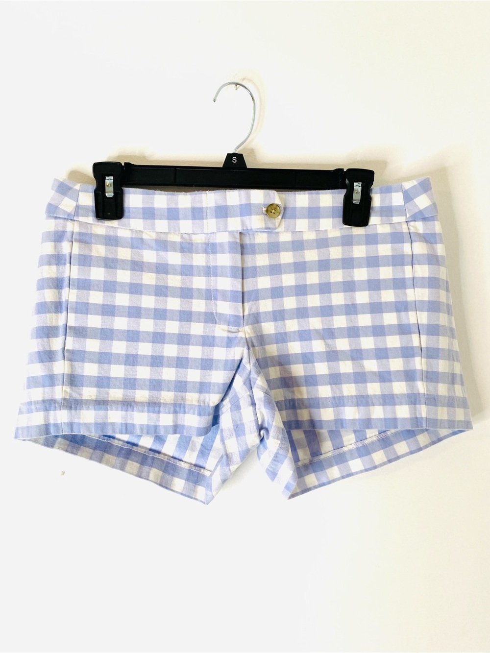 J. Crew Blue White Gingham Check Cotton Stretch Chino Shorts